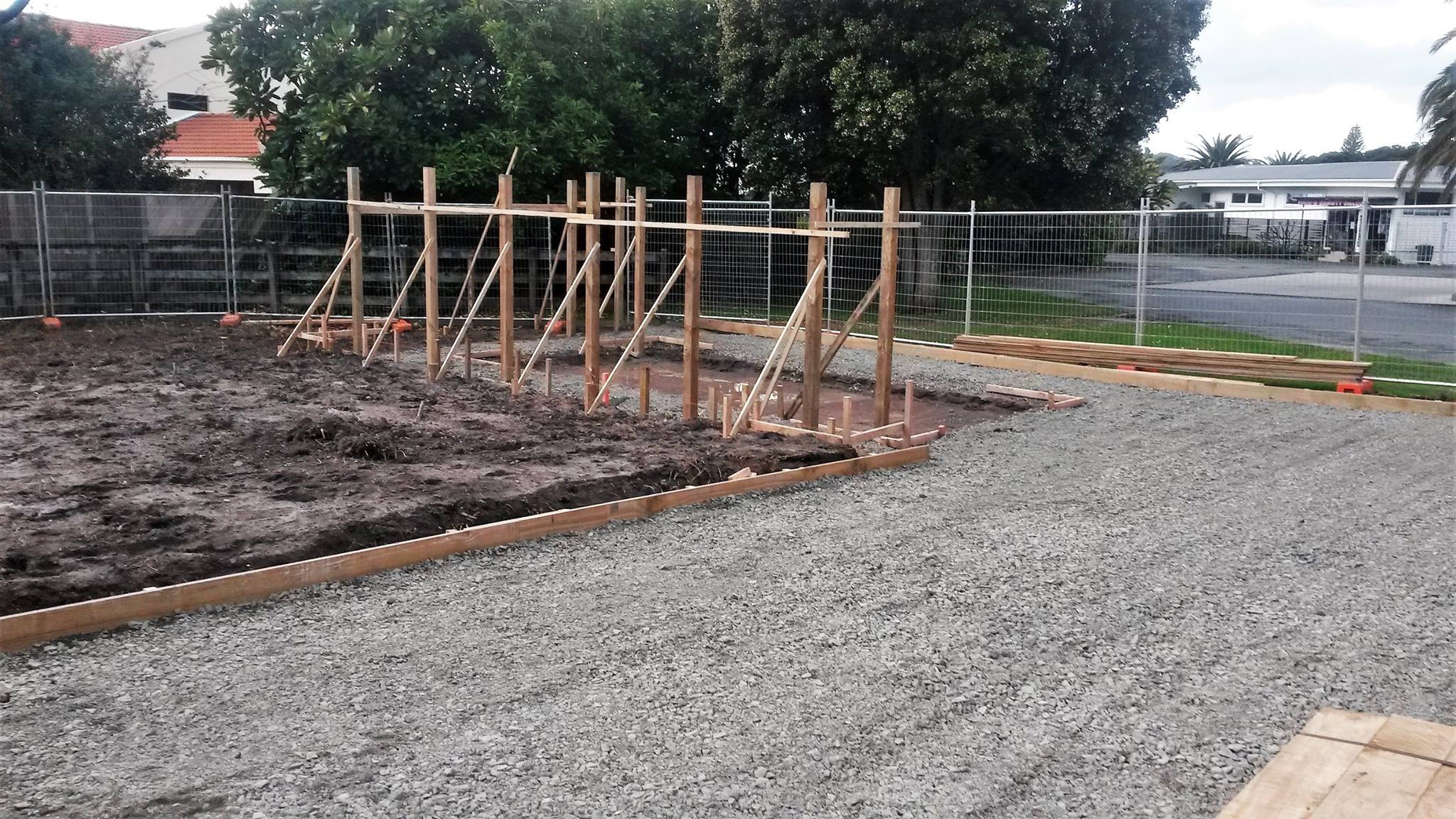 The first groundwork and timber framing for BeachBox